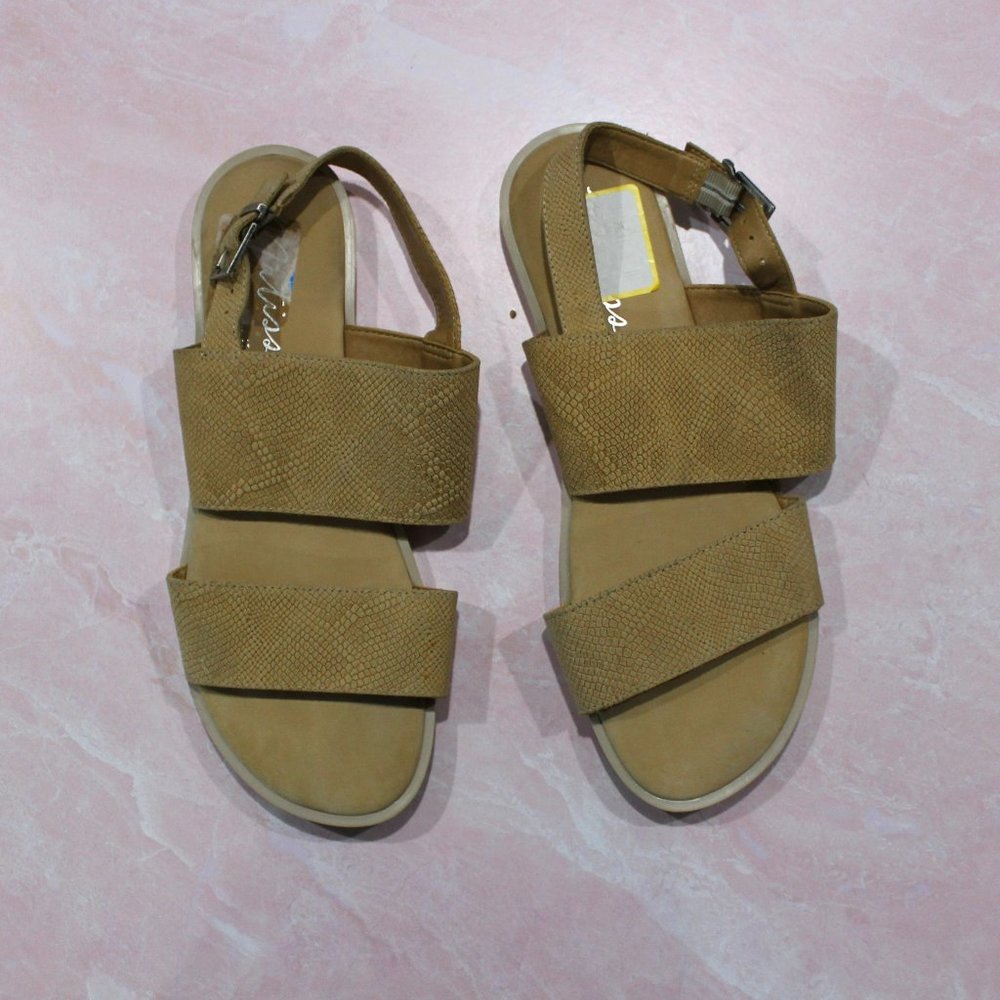 Matisse Cream Snakeskin Leather Ankle Strap Sandals sz 11